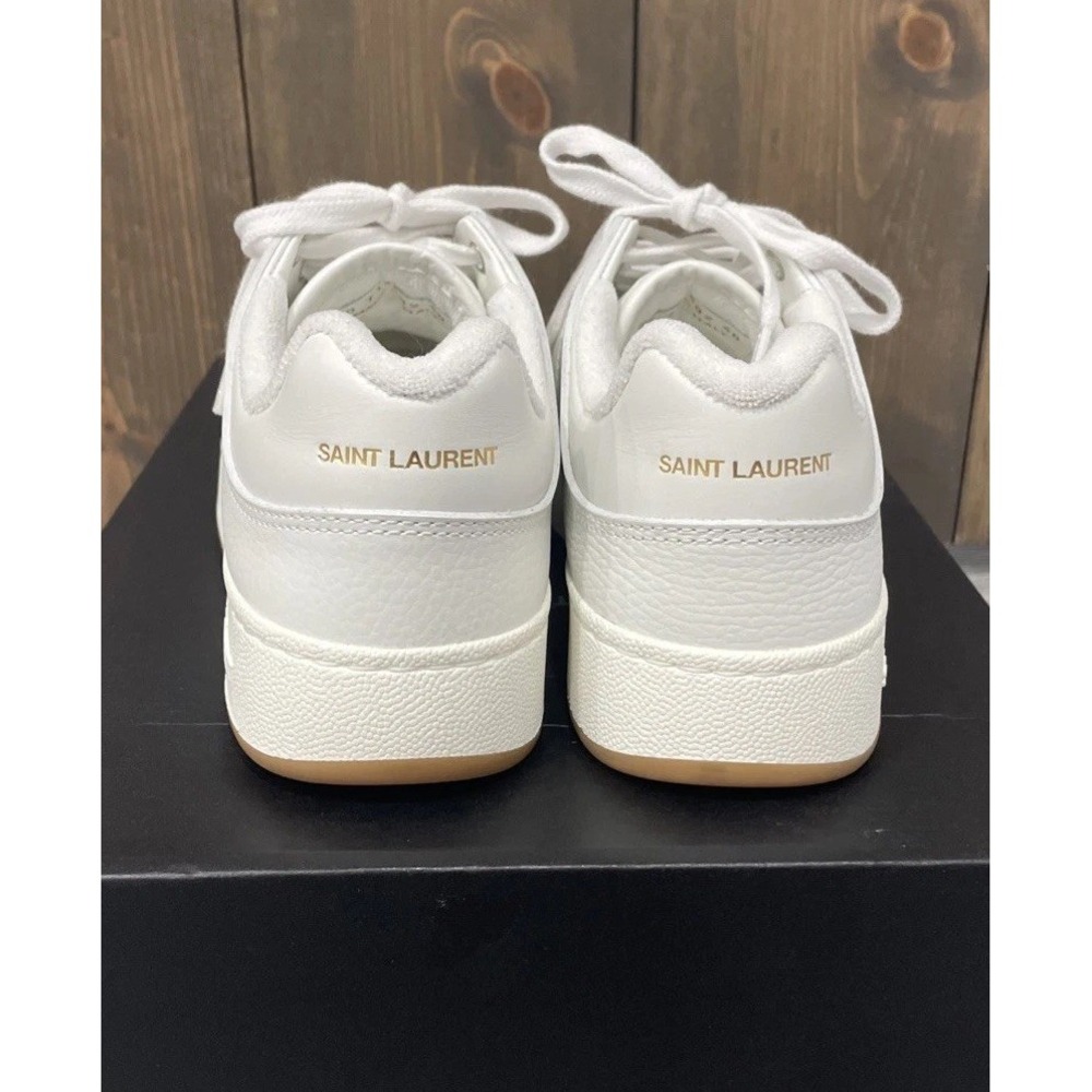 Saint Laurent SL61 Low Top Leather Sneaker White Women's Size 40 NEW - Picture 13 of 16